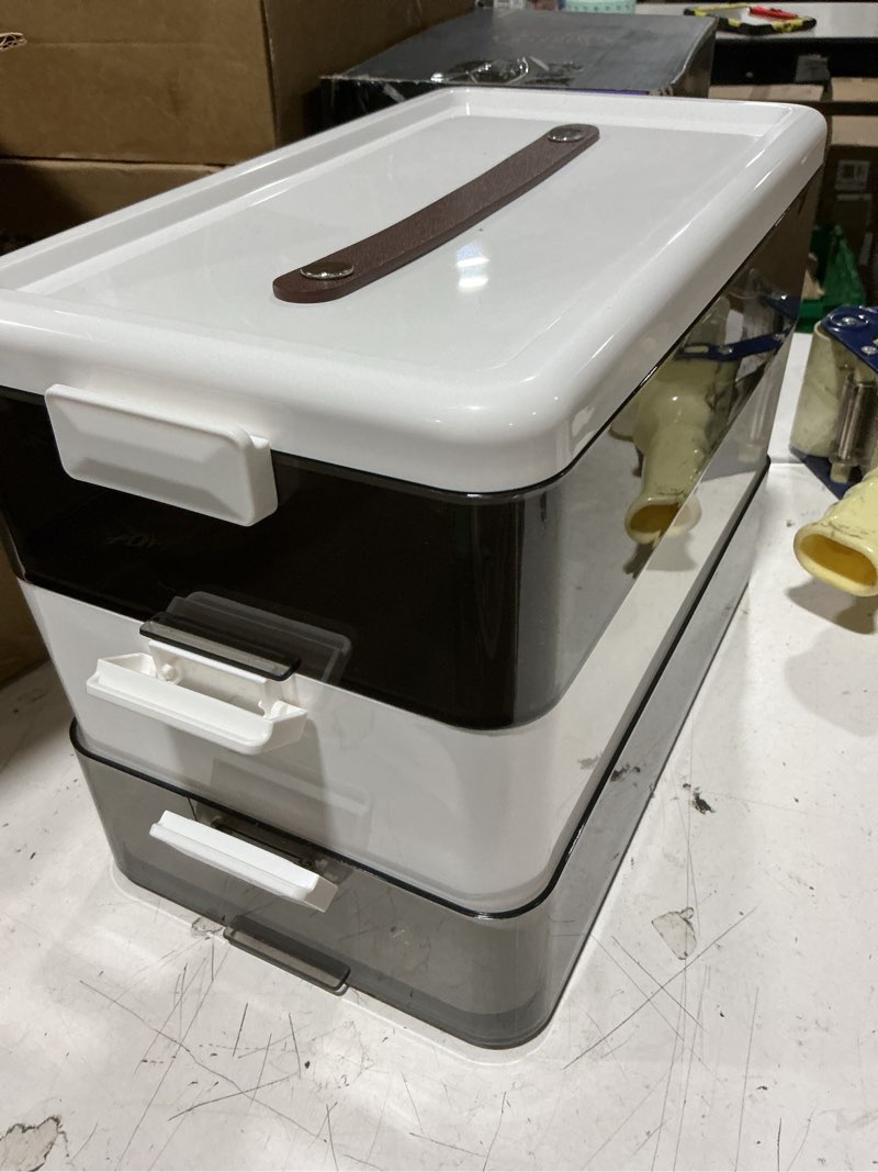 Condition photo showing Good Condition for homaigie extra tall 3-tier medicine cabinet organizer for upright medicine bottles organizer, portable medicine storage box with leather handle, empty first aid kit container for home, travel