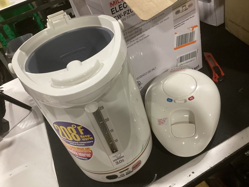 Condition photo showing As Is for zojirushi cw-pzc30fc micom super boiler (3.0 liters, white ballerina)