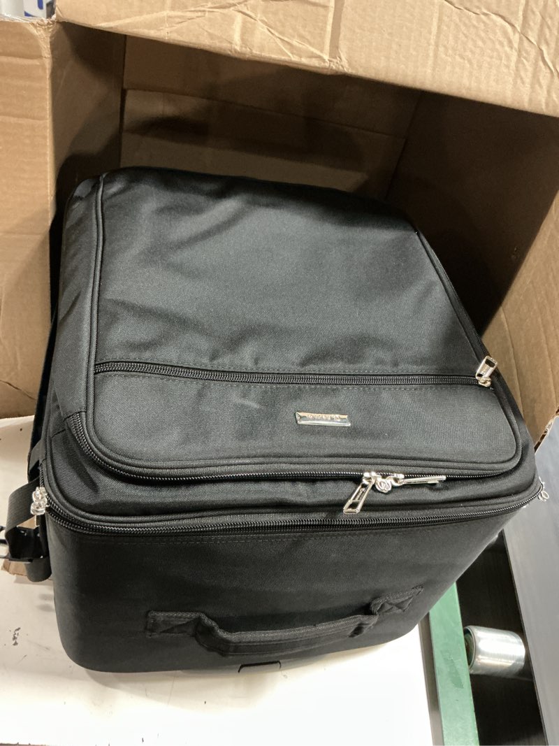 Condition photo showing Good Condition for relavel rolling makeup case professional makeup train case, makeup artist travel bag with wheels, 3-in-1 portable travel beauty trolley case for cosmetology storage (black) black b with 4 mini bags