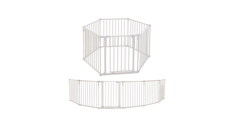 Toddleroo by North States - 3 In 1 Metal Superyard Baby Play Yard: 6 Panel Playpen, Safety Gate, or Extra Wide Baby Fence - Encloses Up to 10 Square Feet - 30 Inches Tall - Taupe