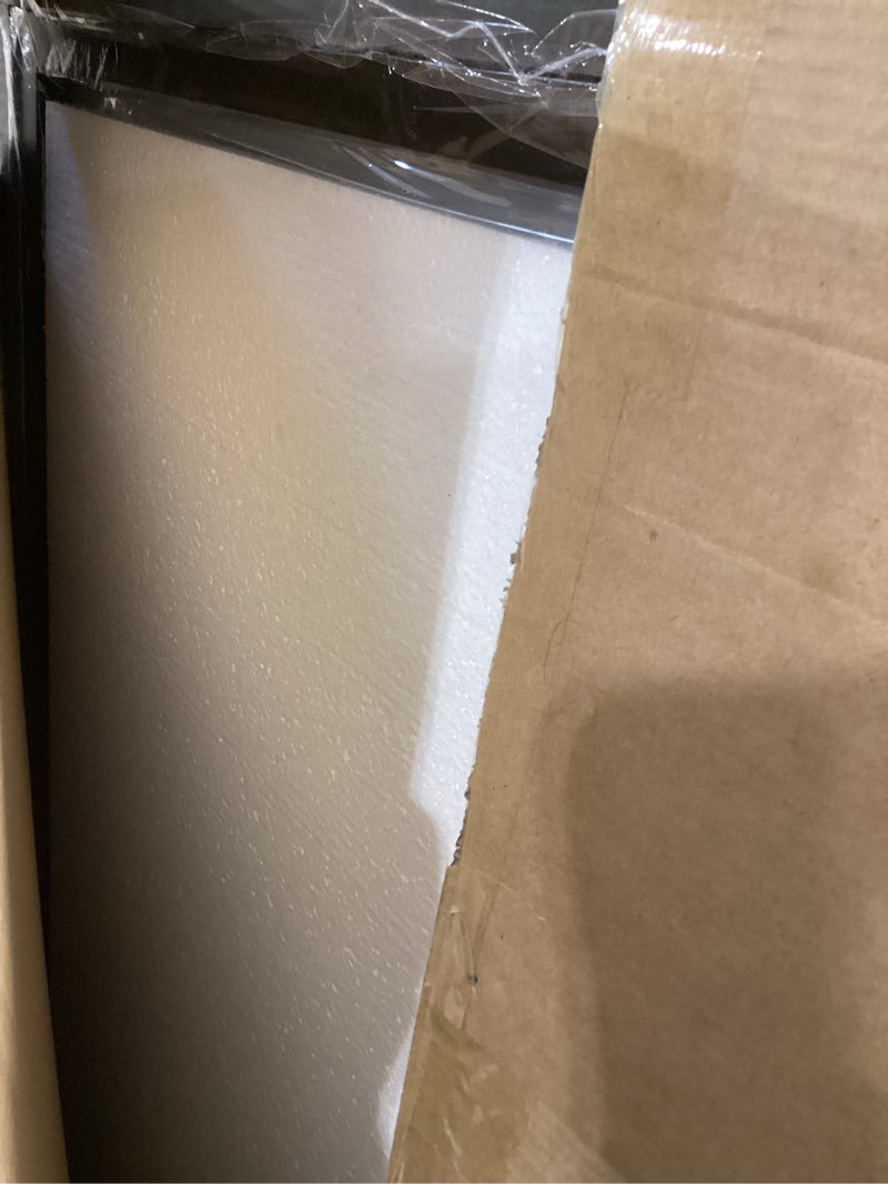 Condition photo showing Good Condition for Black Bathroom Mirror for Wall, 55x30 Inch Rectangle Mirrors with Metal Frame, Modern Vanity Wall Mirror Decor for Bathroom Living Room, Entryway Hangs Horizontal or Vertical Black 55"L x 30"W