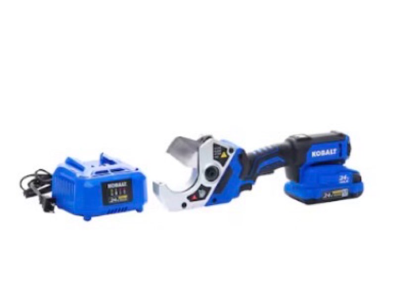 Kobalt 24v 24-volt 2-3/8 Multipurpose PVC PEX cutter 2 Ah Cordless Battery Included , Charger