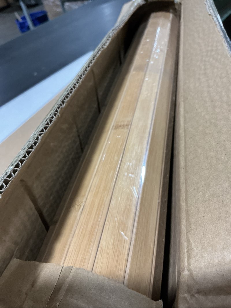 Condition photo showing New/Like New for juexica 2 pcs natural bamboo wall panel 24 x 96 inch bamboo covering renewable pole wrap fencing wainscoting room divider for interior wall decoration bedroom living room ceiling tiles(carbonized) 24"x96" carbonized 2
