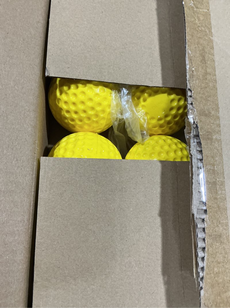 Condition photo showing Good Condition for 12 pack dimpled baseballs 9-inch pitching machine baseballs practice baseball balls for fielding practice, hitting(one dozen) dimpled baseballs yellow