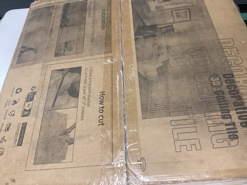 Condition photo showing New/Like New for art3d drop ceiling tiles 24x24 in white (12-pack, 48 sq.ft), wainscoting panels glue up 2x2