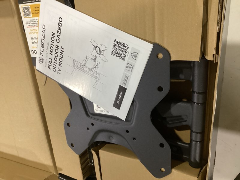 Condition photo showing Good Condition for zebozap 19"–50" tvs | outdoor full motion tv mount fits pillars & poles, no drill gazebo, pergola & post tv mount, vesa 200x200, holds 66 lbs tv (19"–50") | full motion