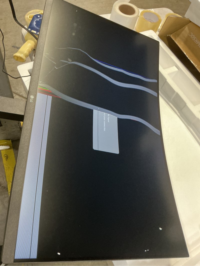 Condition photo showing As Is for LG 32MR50C-B Curved Monitor 32-Inch FHD 100Hz AMD FreeSync OnScreen Control Dynamic Action Sync Black Stabilizer Tilt Stand (HDMI) - Black