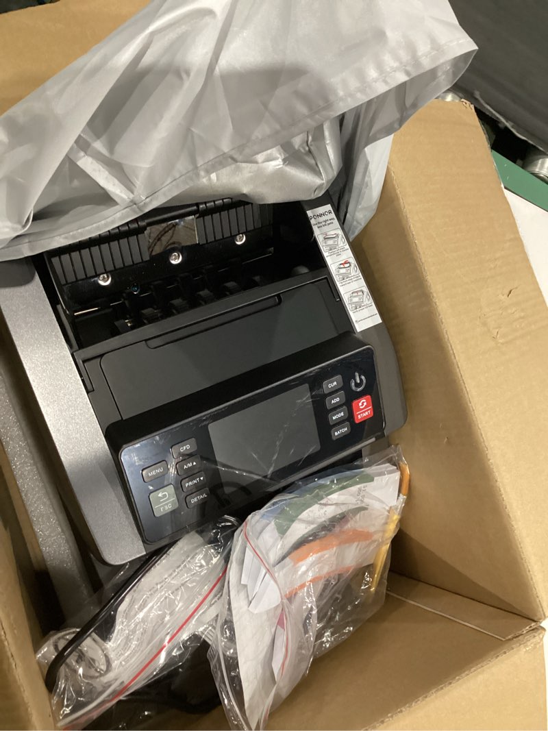 ponnor n70 mixed denomination money counter machine, value counting, cash counter with three displays, uv/mg/ir/mt counterfeit detection for money counting, printer enabled bill counter for business