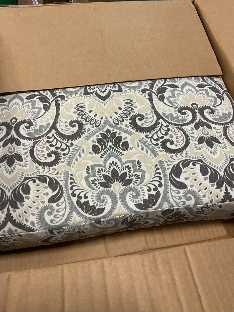 Condition photo showing Good Condition for arden seat cushion, 21 x 21, rain-proof, fade resistant, cushion for patio dining, adirondack, and outdoor chairs neutral aurora damask polyfill 1 pack | 21" x 21" neutral aurora damask