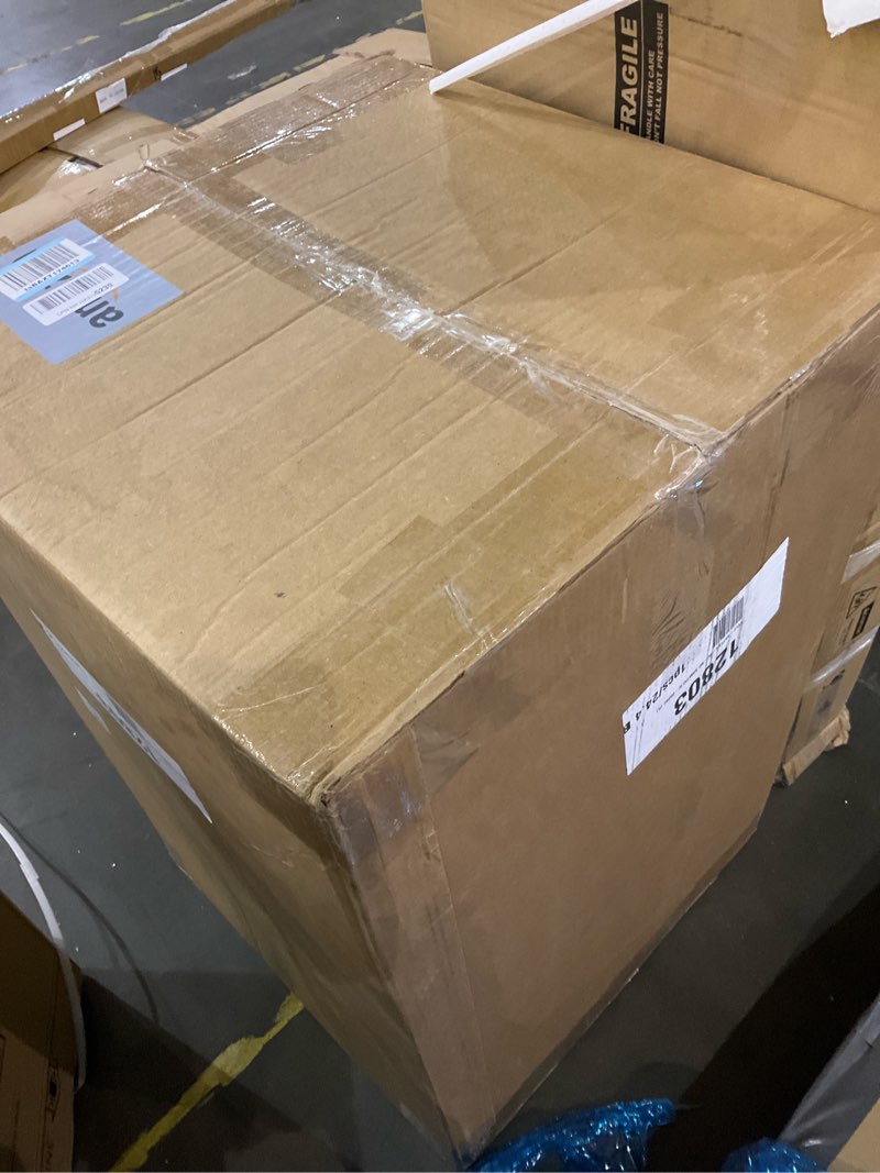 Condition photo showing As Is for Baxton Studio Kyle Modern Bohemian Natural Brown Woven Rattan Dining Side Chair With Cushion