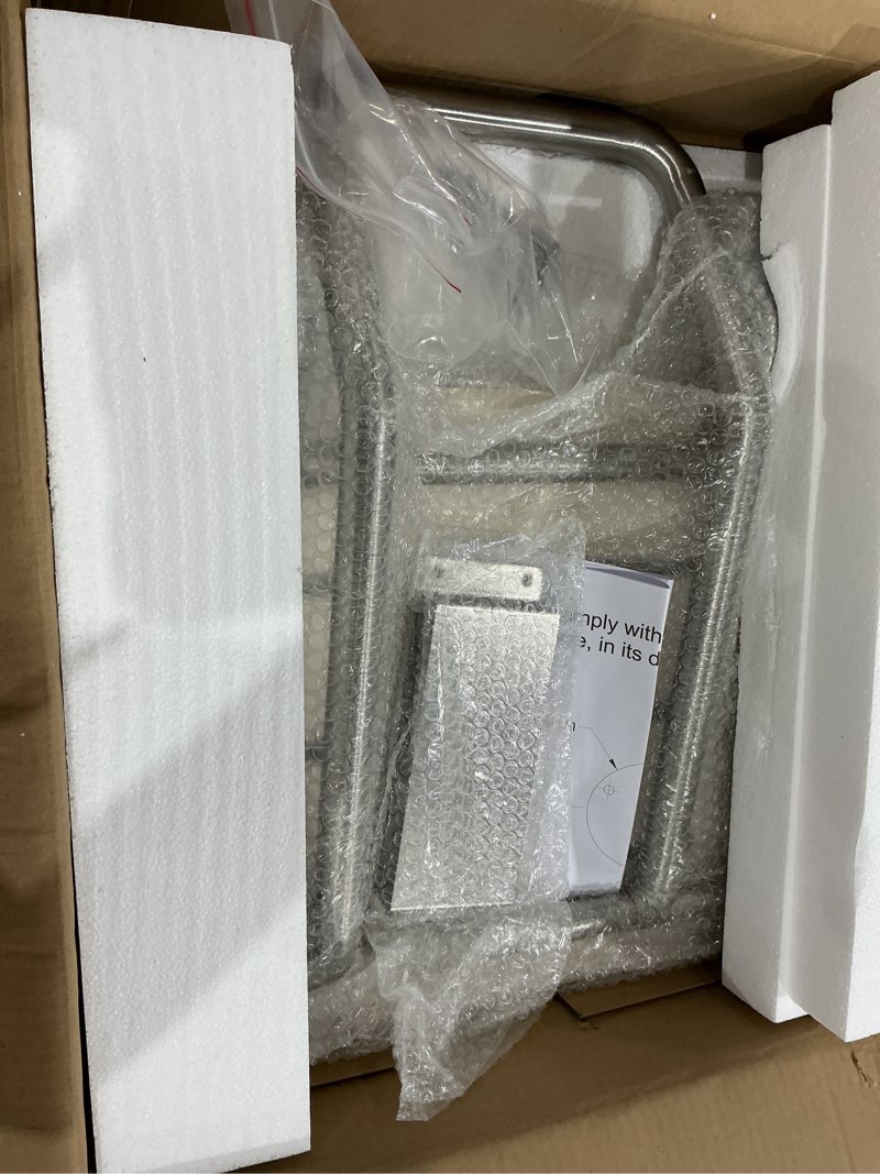 Condition photo showing Good Condition for 18" x 16" ada compliant phenolic white folding shower seat bench, wall mount foldable bathroom shower chair with stainless steel support, 400 lbs capacity