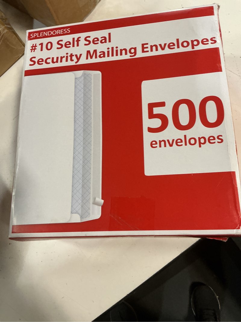 Condition photo showing New/Like New for #10 envelopes letter size self seal | 500 business mailing security peel and sealing envelope | 100% tinted | no 10 white windowless legal regular plain envelops pack | 4-1/8 x 9-1/2 inches | 24 lb 500 count