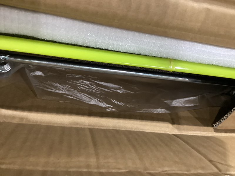 Condition photo showing As Is for Heavy Duty Push Cart Dolly (700 lbs), Foldable Platform Hand Truck Made with High-Strength Steel, 2 Tier Design, Moving Flatbed Cart with Wheels for Warehouse, Garage, Workshop, Office With Logo