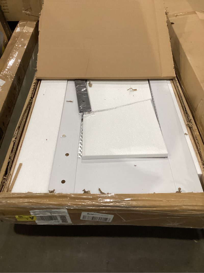 Condition photo showing New/Like New for FREDBECK Preassembled Bifold Barn Door 30x84 (Double 15x84) with 1 Lites Mirror,Bi-fold Closet Doors Hardware Kit Included,34" Track for 2 Doors, PVC, White,for Living Room, Bathrooms, Kicthen White 30" (15"x2) x 84"