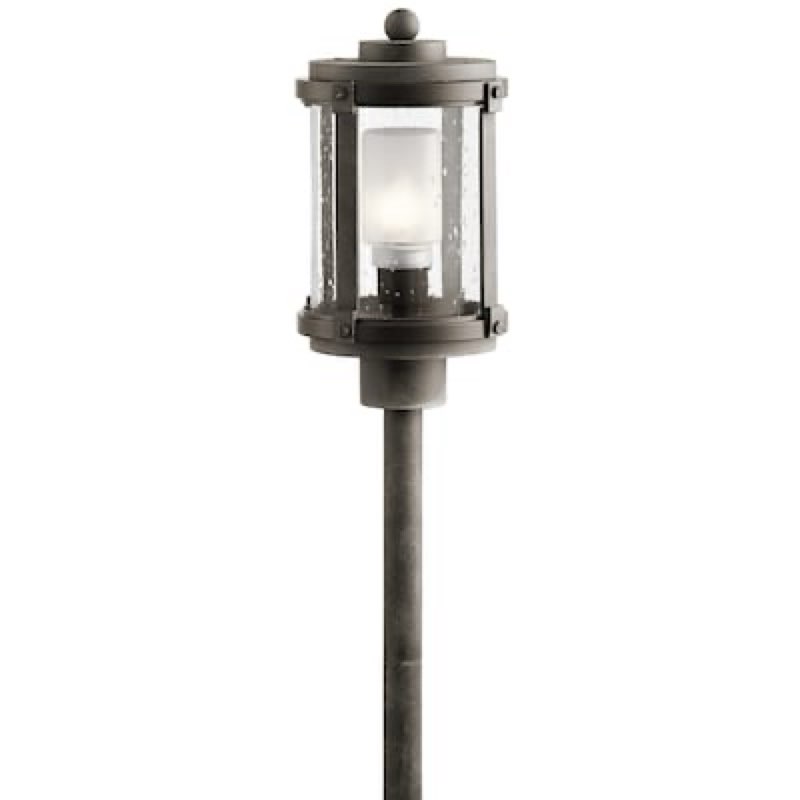kichler 180-lumen 2-watt olde bronze low voltage hardwired led outdoor path light (3000