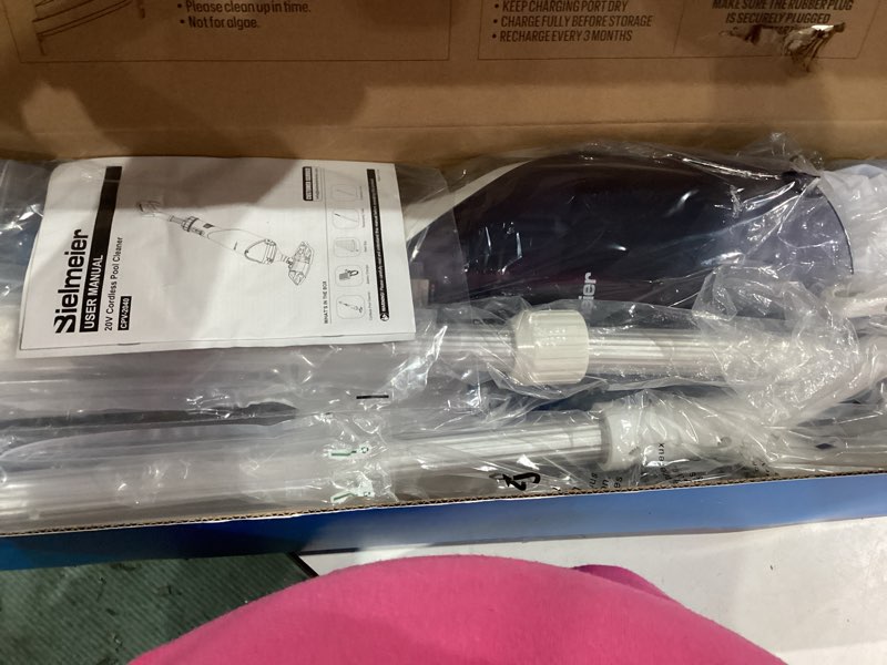 Condition photo showing Good Condition for bielmeier handheld pool vacuum with telescopic pole, updated swimming pool cleaner 19 gpm powerful suction, cordless pool vacuum for cleaning above ground pools, inground pools, spas, hot tubs blue