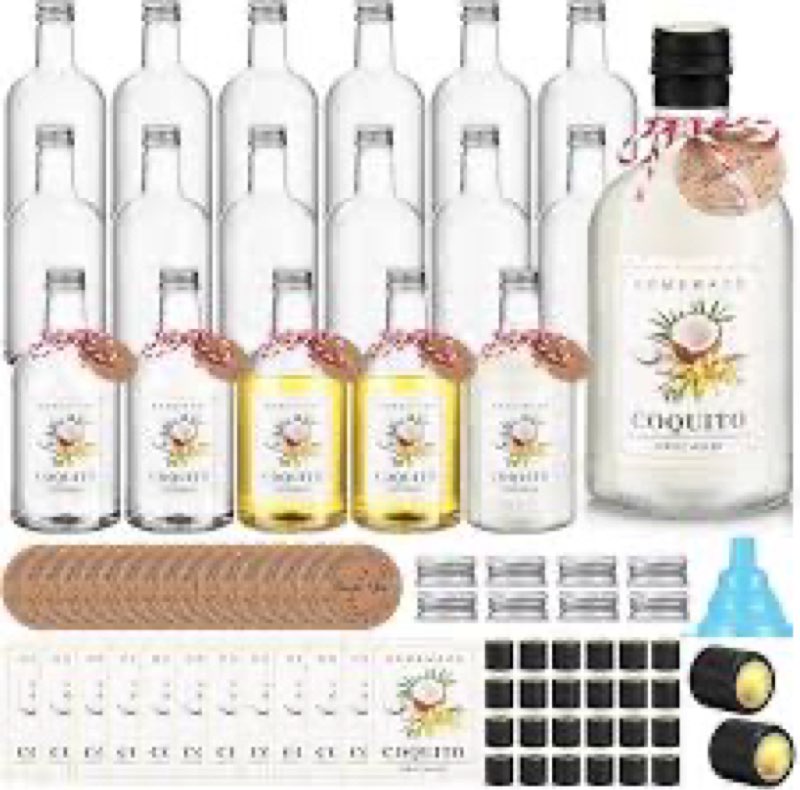 baderke 24 set christmas plastic coquito bottles 16 oz christmas wine bottles with cap lids stickers