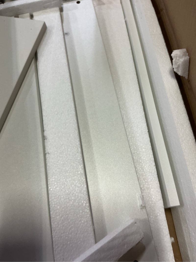 Condition photo showing As Is for Wall-Mounted Bathroom Vanity with Mirror, Medicine Cabinet with Storage Function, Hanging Storage Cabinet, Adjustable Shelves, White