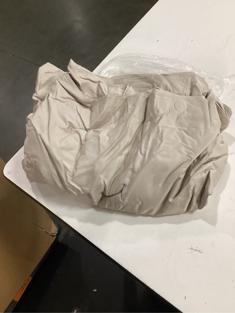 Condition photo showing As Is for bamboo duvet cover, king/cal king, sand