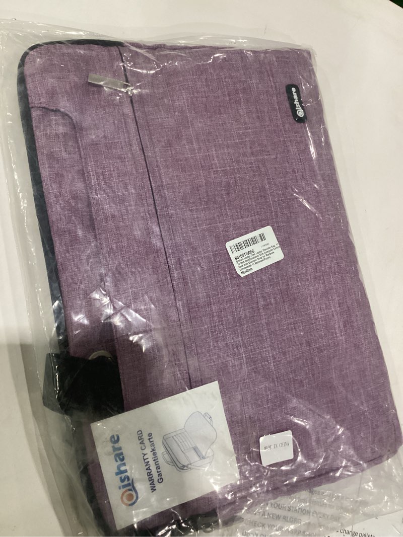 Condition photo showing Good Condition for 11.6 12 inch laptop case laptop shoulder bag, multi-functional notebook sleeve carrying case with strap for notebook microsoft surface pro macbook air 11 12(purple lines)