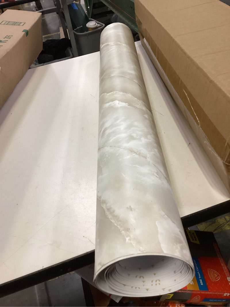 Condition photo showing Good Condition for VEELIKE Cream Onyx Marble Peel and Stick Countertops Waterproof Marble Contact Paper for Countertops Matte Marble Wallpaper 15.7''x354'' Self Adhesive Countertop Vinyl for Kitchen Bathroom Table Desk