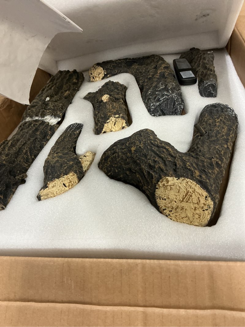 Condition photo showing As Is for Master Forge 19.75-in 30000 -BTU Dual Fuel Dual -Burner Vent-free Gas Fireplace