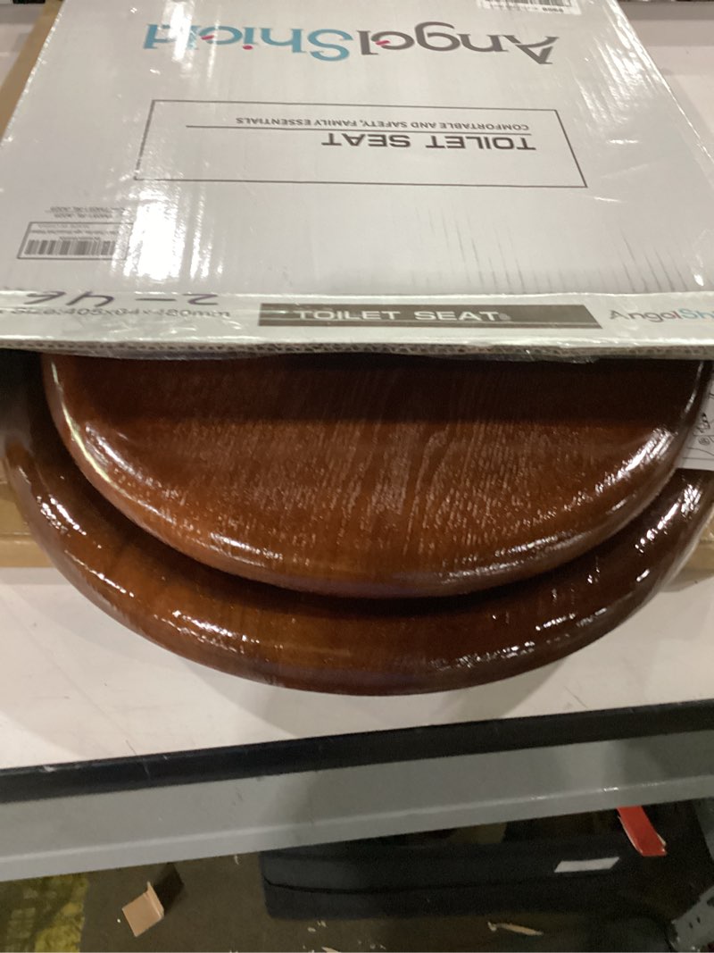 Condition photo showing Good Condition for angel shield toilet seat round wood with slow close,easy clean,quick-release hinges (round,dark walnut)