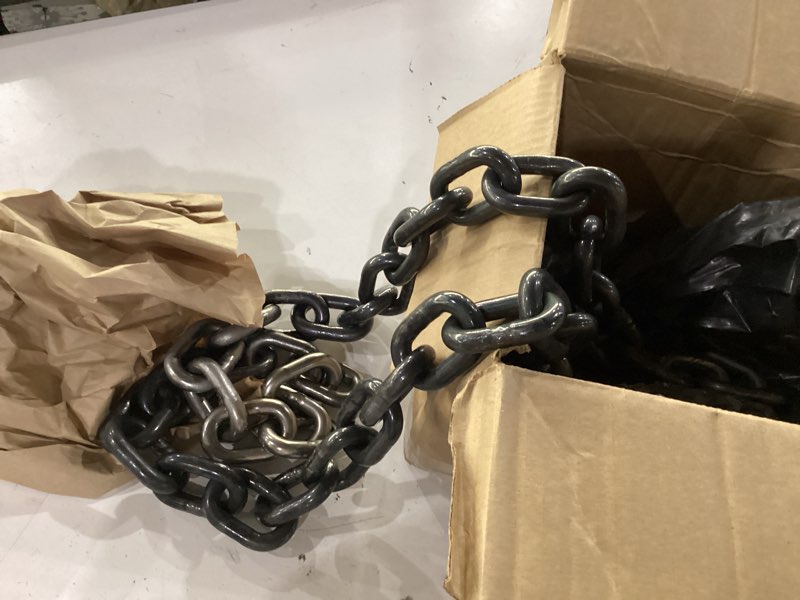 Condition photo showing Good Condition for akolafe 5/16 black chain link 16.4ft heavy duty chain grade 30 metal tow chains bulk decorative carbon steel 5/16 chains log 1540lbs for towing, logging, tie down, binder, transport