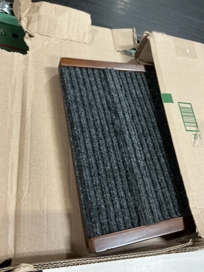 Condition photo showing As Is for dog ramp for bed - foldable small to large dog ramp for couch - 6 adjustable height from 12" to 24" - stairs with high traction mat - wooden ramp for dogs to get on bed couch car up to 200lbs?walnut? walnut/standard 40"l x 15.7"w