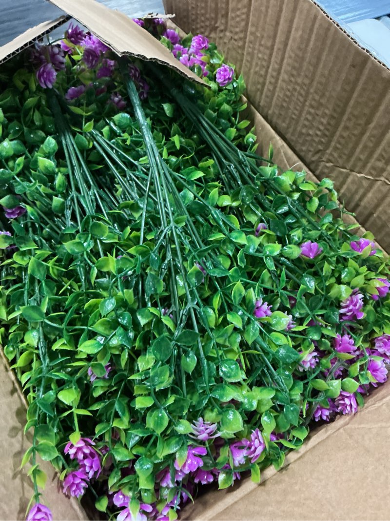 Condition photo showing Good Condition for yastouay artificial flowers for outdoors uv resistant, 34 bundles fuchsia realistic fake outdoor flowers fake plants, faux flowers for outdoor planters front porch garden window box farmhouse decor fuchsia 34 bundles