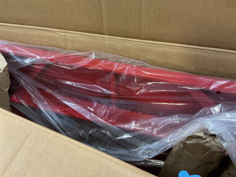 Condition photo showing Good Condition for Flash Furniture Felix Commercial Grade 31.5" Square Red Metal Indoor-Outdoor Table