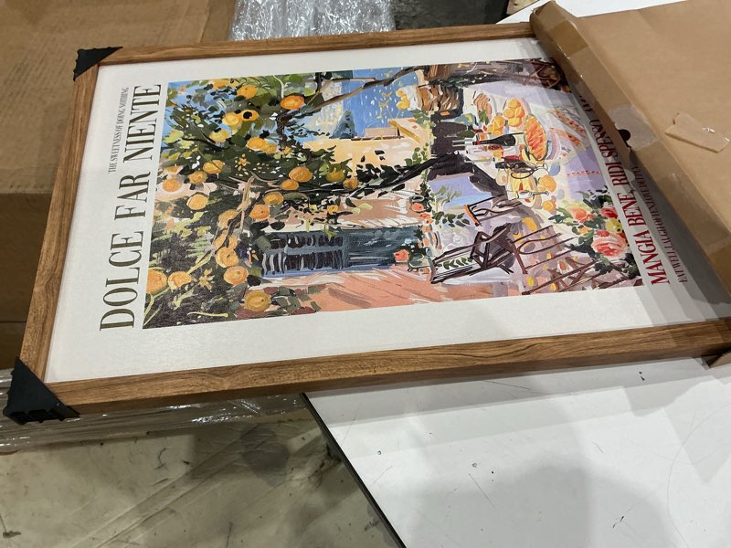 Condition photo showing Good Condition for vintage italy canvas wall art dolce far niente quote lemon tree patio poster trendy travel wall decor amalfi coast print rustic italian food picture for dining room kitchen 16x24inch wood frame 16l" x 24w" style-2 wood frame