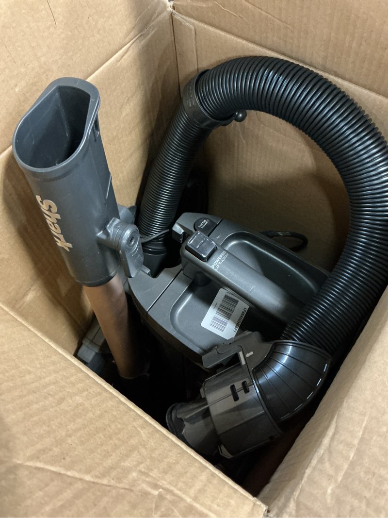 Condition photo showing As Is for shark az2002 vertex powered lift-away upright vacuum with duoclean powerfins, self-cleaning brushroll, large dust cup, pet crevice tool, dusting brush & power brush, silver/rose gold duoclean powerfin (rose gold)