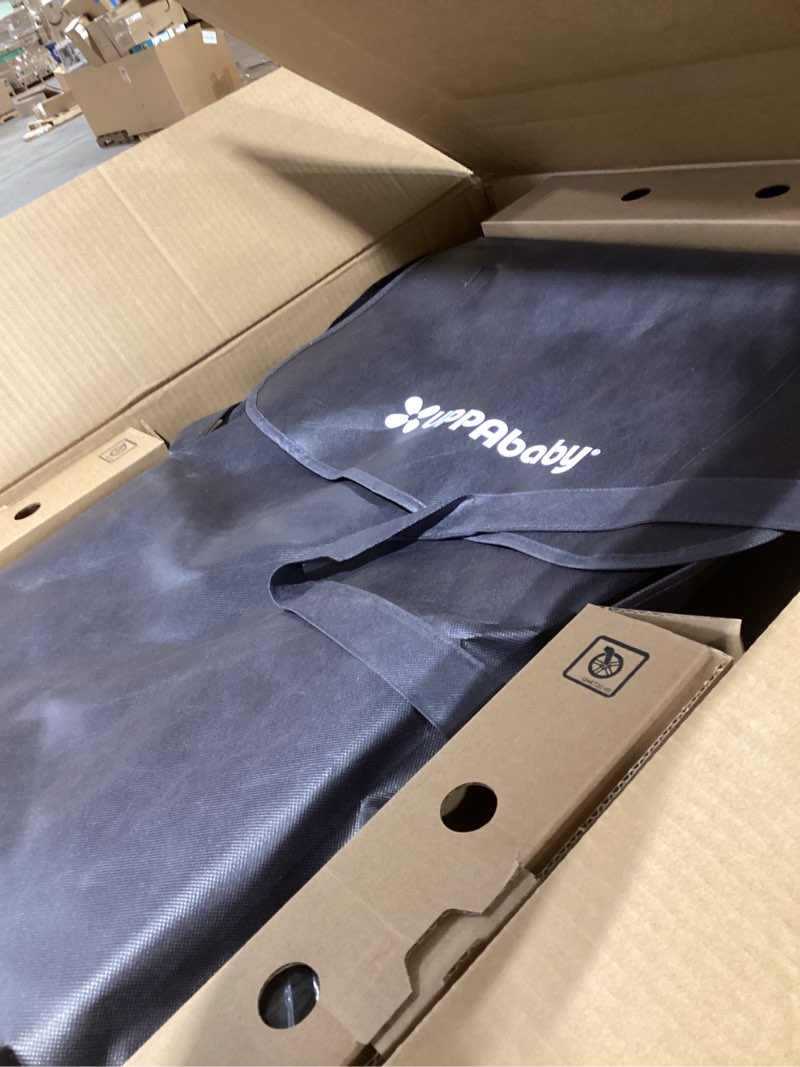 Condition photo showing Good Condition for UPPAbaby Vista V3 Stroller - Full-Size Single-to-Double Stroller System - Toddler Seat, Bug Shield, Rain Shield, and Storage Bag Included - Greyson (Charcoal Mélange/Carbon Frame/Saddle Leather) Greyson (Charcoal Mélange) Vista V3 Stroller