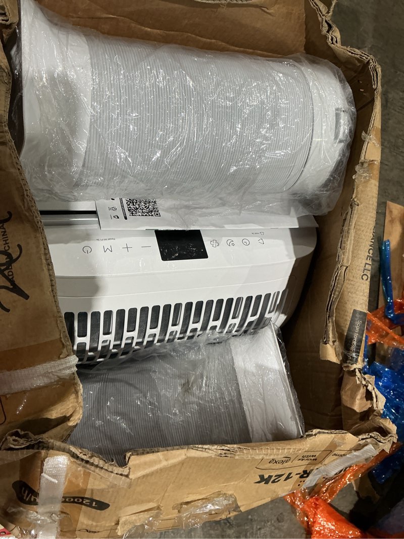Condition photo showing As Is for zafro smart inverter portable air conditioners, 14000 btu (10000 btu sacc) dual hose portable ac unit with energy saving/ultra quiet(42db 2026)/drainage-free cool/app/remote for multi-scenario use 14,000