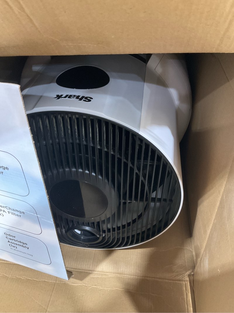 Condition photo showing As Is for shark air purifier for home with neverchange(5-year) hepa air filter, 1400 sq. ft. for powerful multi-room purification, filters smoke, captures 99.98% of particles & dust, hp302, white white (1400 sq. ft)