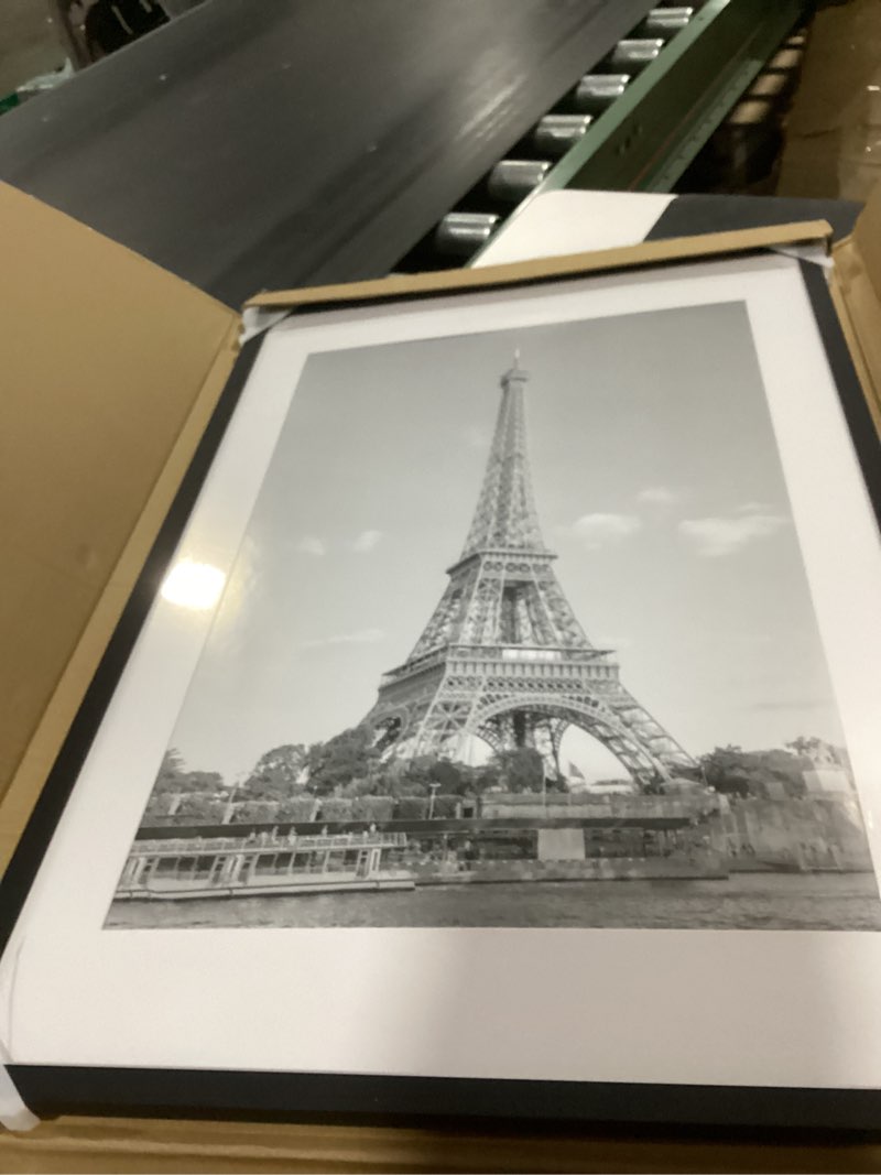 Condition photo showing As Is for upsimples 20x30 poster frame, display pictures 16x24 with mat or 20 x 30 without, wall hanging picture frames, black, 1 pack black 20x30