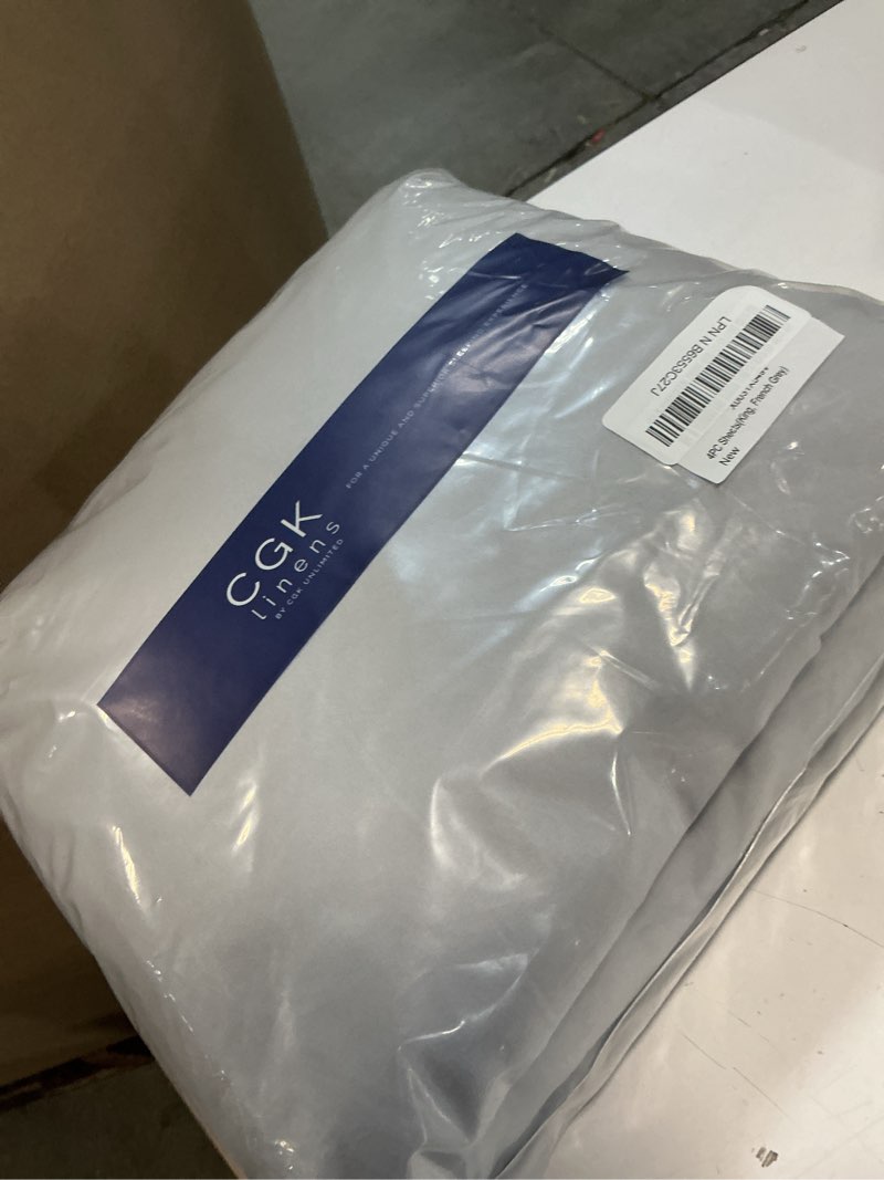 Condition photo showing Good Condition for king size 4 piece sheet set - comfy breathable & cooling bed sheets set - hotel luxury bedding for women, men, kids, teens, boys & girls - deep pockets, soft and wrinkle free - oeko-tex - french grey