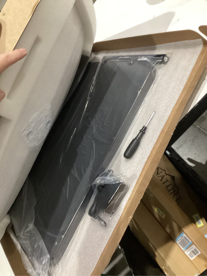 Condition photo showing New/Like New for FENNIO Vanity Mirror with Lights 22"x17",LED Lighted Makeup Mirror,Large Makeup Mirror with Lights,Touch Screen with 3-Color Lighting,Led Mirror Makeup,Dimmable,for Vanity Desk Tabletop,Bedroom Black 22"L x 17"W