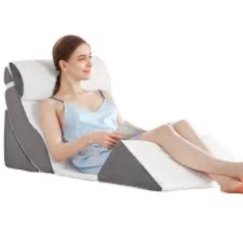 5PCS Orthopedic Bed Wedge Pillow Set for After Surgery, Memory Foam for Sleeping, Rotator Cuff Post Surgery, Sit Up Pillow for Shoulder and Back Support, white and Grey