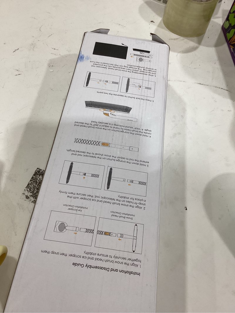 Condition photo showing Good Condition for 45" Extendable Snow Brush and Ice Scrapers for Car Windshield [360° Rotating Snow Brush Head] Military-Grade Sturdy Ice Scraper for Sedans, SUVs and Trucks Easy Storage Orange Large(45")