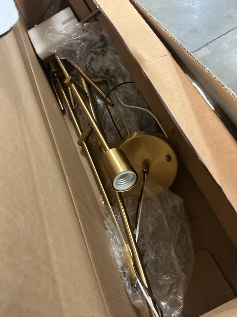 Condition photo showing As Is for origin 21 shaye brushed gold modern/contemporary tiered large (larger than 22-in) pendant light