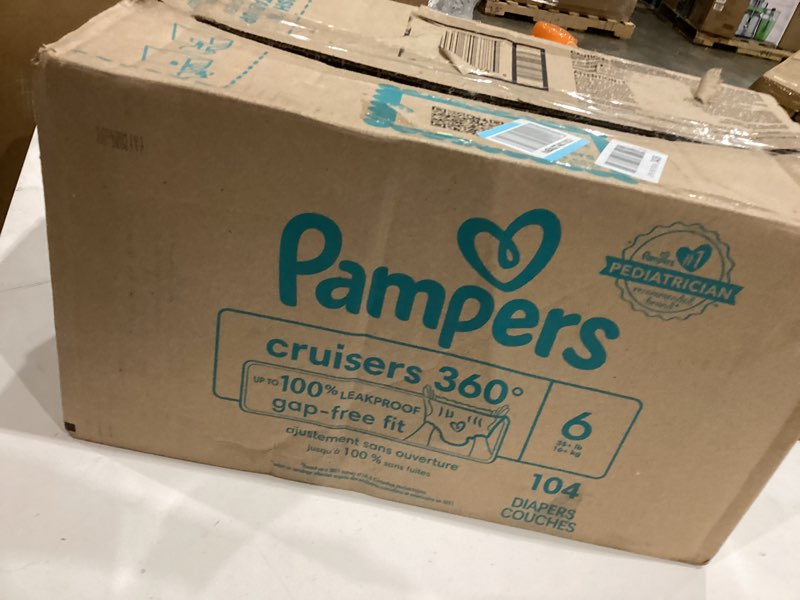 Condition photo showing New/Like New for pampers diapers - cruisers 360 - size 6, 104 count, babyproof up to 100% leakproof pull-on diaper size 6 104