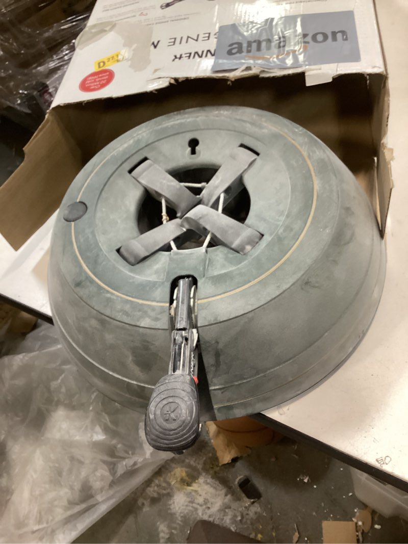 Condition photo showing As Is for Krinner Christmas Tree Genie Medium - Green Tree Stand - Original Single Cable Operation, Holds up to 7 ft Live Trees - Foot Pedal Setup & Water Reservoir with Level Indicator - German Made