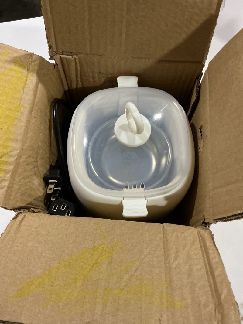 Condition photo showing As Is for mini electric egg cooker 6-in-1 with auto shut off & beep alarm, temp control for hard/soft boiled, onsen tamago, yogurt maker, bpa-free stainless steel, compact egg steamer for home
