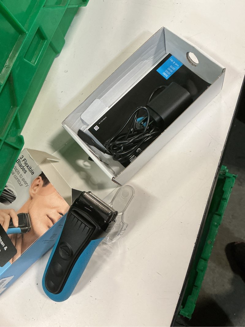 Condition photo showing As Is for series 3 310s wet & dry electric shaver for men/rechargeable electric razor, blue