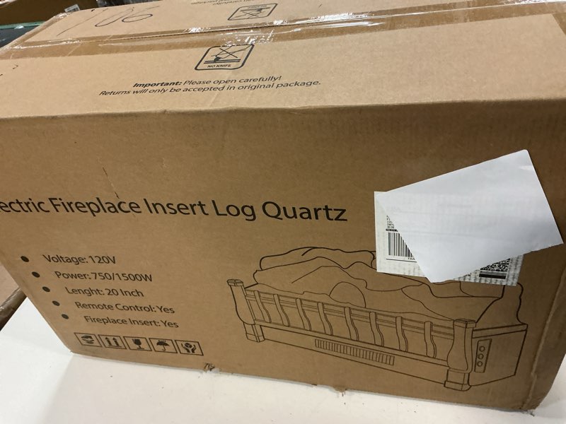 Condition photo showing New/Like New for Electric Fireplace Logs Inserts Heater with Infrared Remote Controller 5 Flame Brightness 24 H Timer Overheating Protection for Home and Office Decor Black