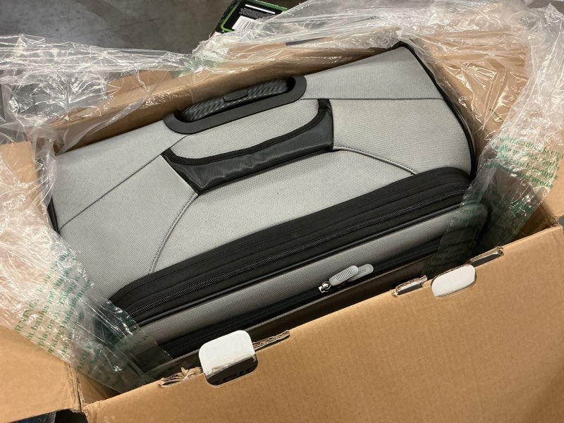 Condition photo showing As Is for american tourister x-lite 3-piece luggage set with spinner wheels - light grey