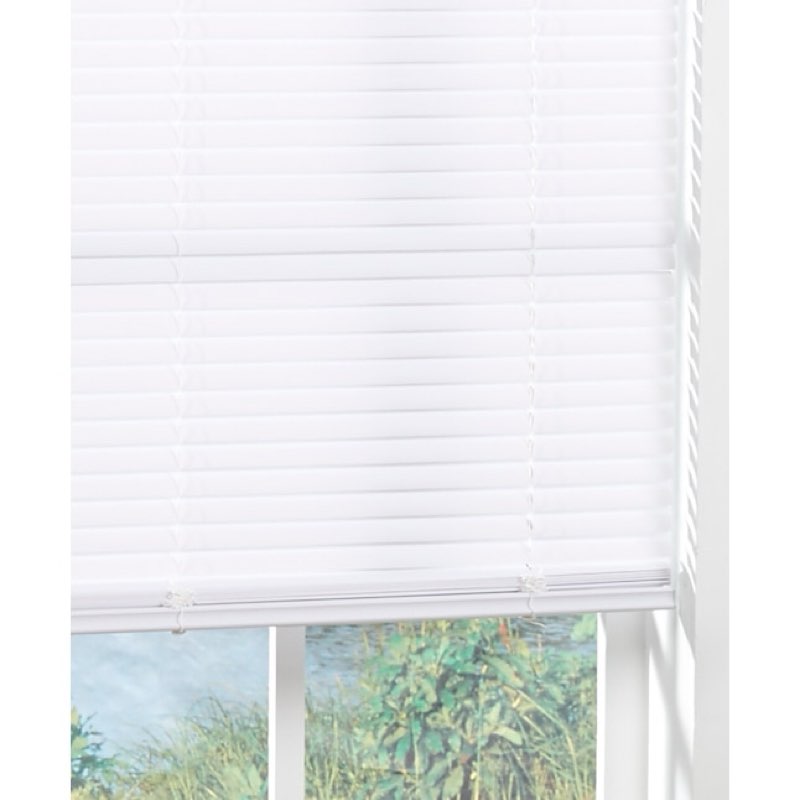 Project Source 1-in Slat Width 48-in x 64-in Cordless White Vinyl Light Filtering Mini-blinds