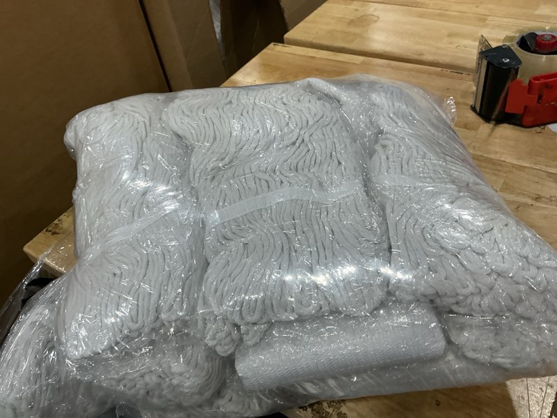 Condition photo showing New/Like New for 10 pcs 16oz mop head replacement commercial heavy duty mop head for floor cleaning wet industrial white cotton loop-end string wet mop head for home, industrial cleaning
